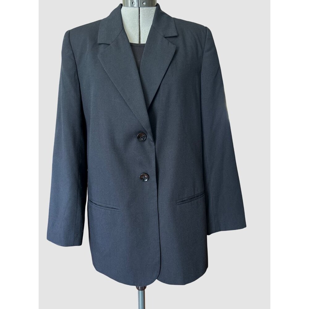 Vtg. Sag Harbor Womens Black Two-Button Blazer Size 12 Professional Wear Office - Picture 1 of 8